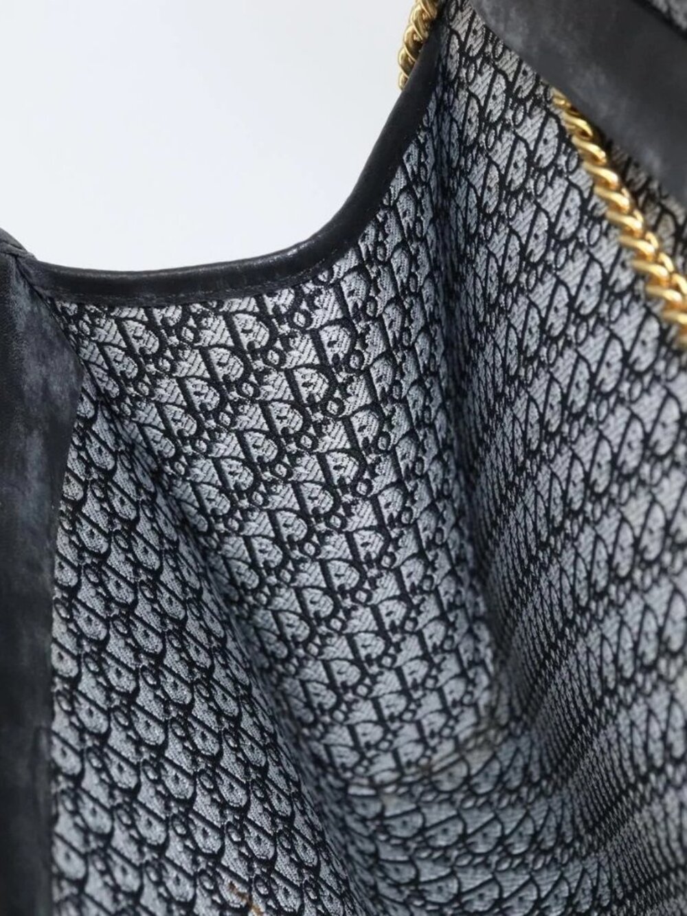 Christian Dior Chain Shoulder Bag Leather Black Gold Auth bs31815 - Picture 14 of 16